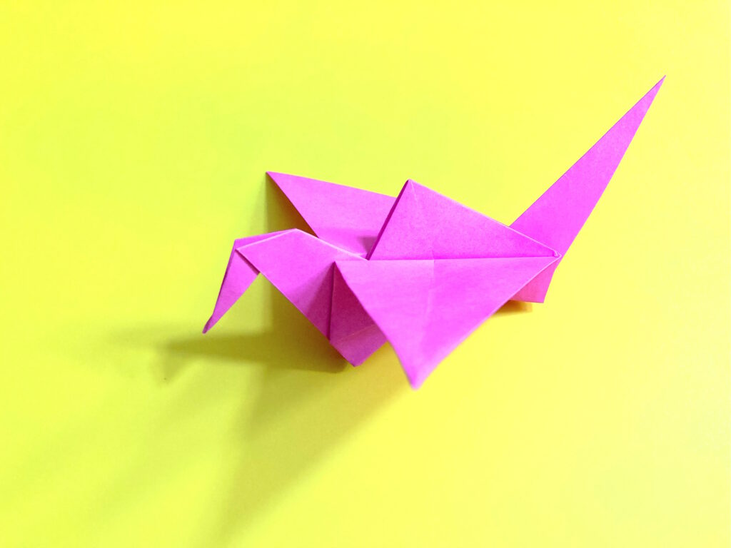折り紙　羽ばたく鶴（パタパタ鶴）の簡単な作り方